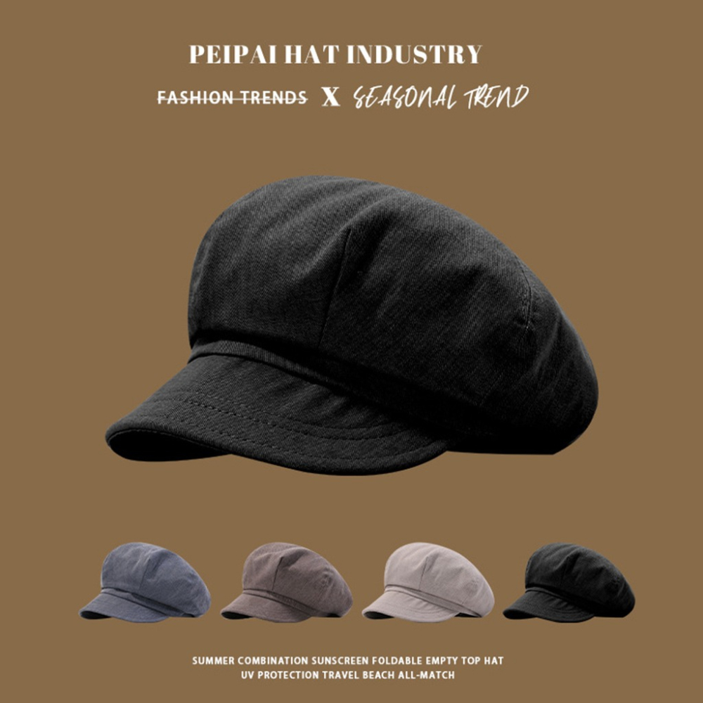 【質感復古報童帽 可調整 棉麻透氣】素面報童帽 報童帽 八角帽 貝雷帽 童軍帽 畫家帽 帽子 可調整帽子 尚未有評價 0-細節圖3