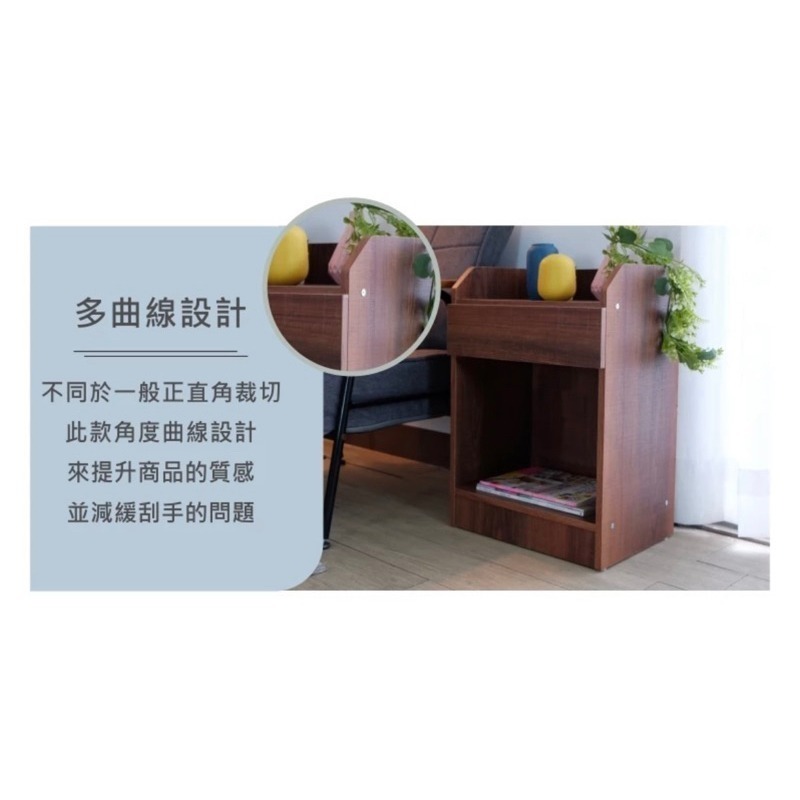 免運費 新質感輕巧床頭置物櫃(胡桃色)（比蝦蝦優惠）-細節圖3