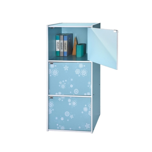三格門櫃(藍色) （比蝦蝦優惠）收納櫃 儲櫃 書櫃 層櫃 門櫃 組合櫃三層