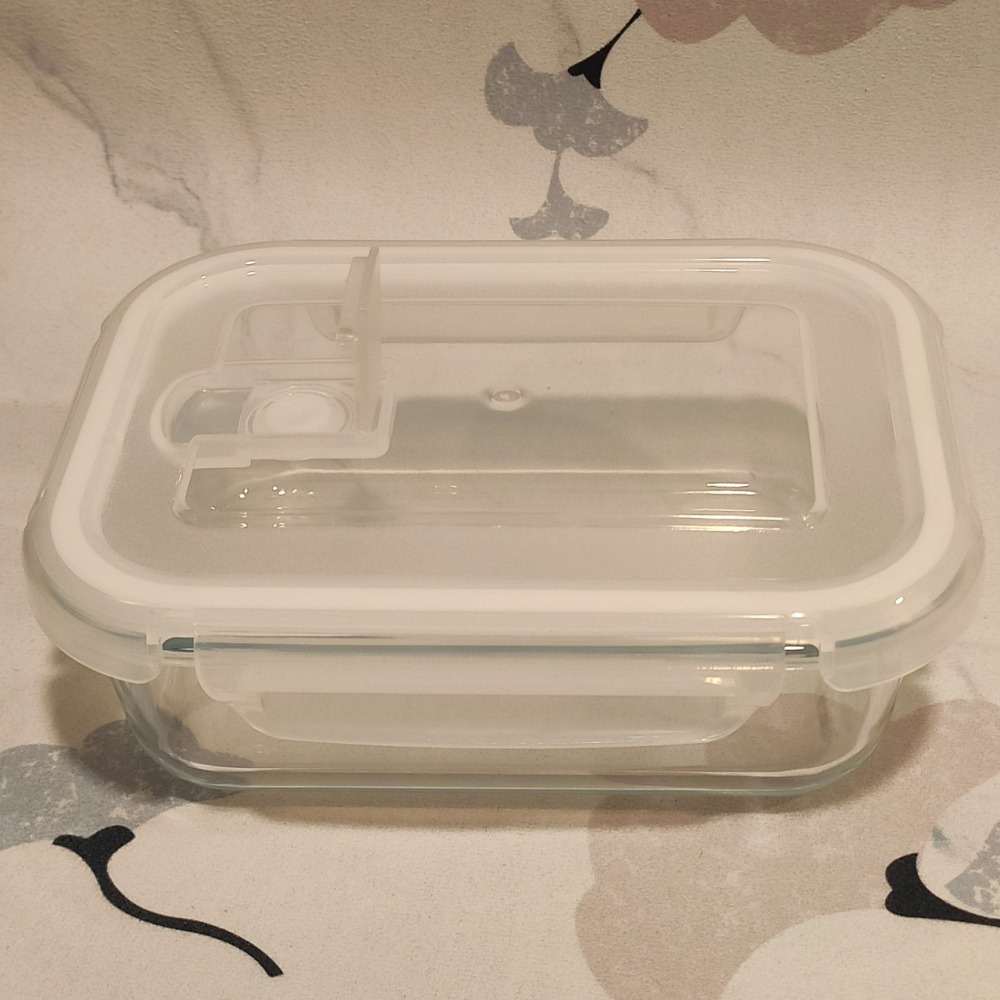 【耐熱400℃】高硼硅玻璃保鮮盒 650ml 附氣閥 | 微波/烤箱/保鮮/便當 多功能鎖扣密封盒-細節圖3