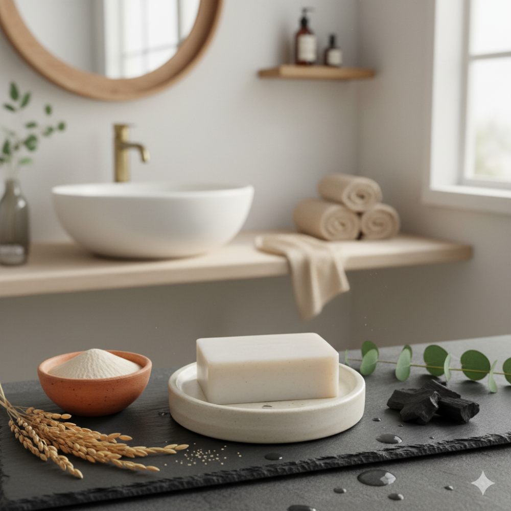 ✨ 稻回皂 (糠碳美容皂) 100g – 米糠竹炭深層淨膚皂 🧼 敏感肌適用！-細節圖2