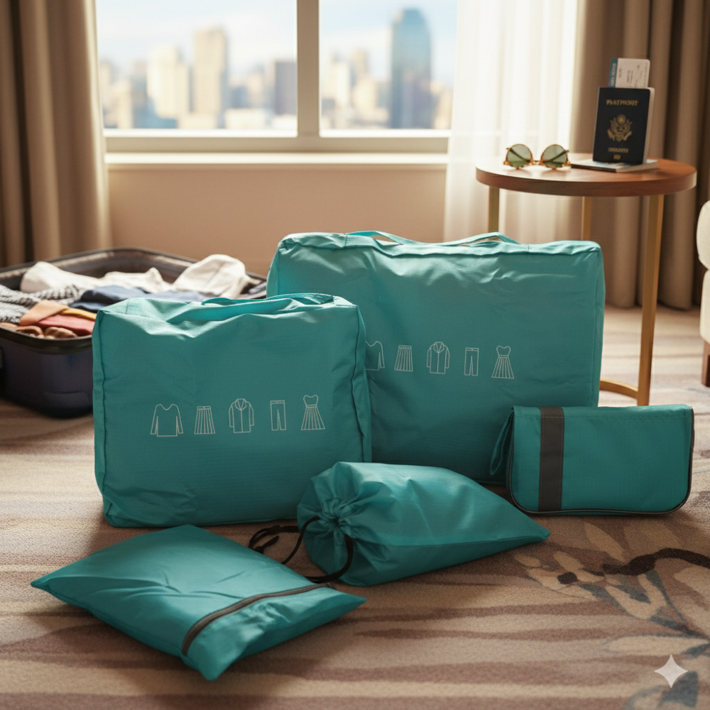 [旅行好物] 防潑水衣物收納袋套組 [輕量尼龍/多功能分類] 行李箱整理神器-細節圖2