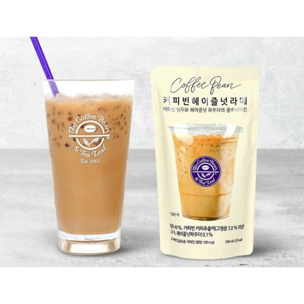 [L.S.] 正韓商品 THE COFFEE BEAN 冰袋咖啡系列 榛果拿鐵/香草拿鐵/英式拿鐵/美式咖啡-細節圖2