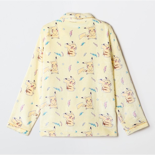 韓國 SPAO 珊瑚絨 寶可夢 神奇寶貝  睡衣 厚長袖 pokemon 皮卡丘 卡比獸 耿鬼-細節圖4