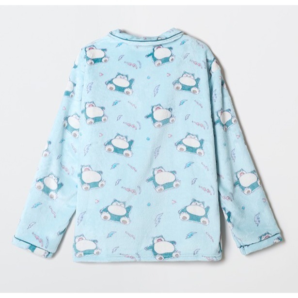 韓國 SPAO 珊瑚絨 寶可夢 神奇寶貝  睡衣 厚長袖 pokemon 皮卡丘 卡比獸 耿鬼-細節圖6