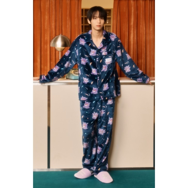 韓國 SPAO 珊瑚絨 寶可夢 神奇寶貝  睡衣 厚長袖 pokemon 皮卡丘 卡比獸 耿鬼-細節圖7
