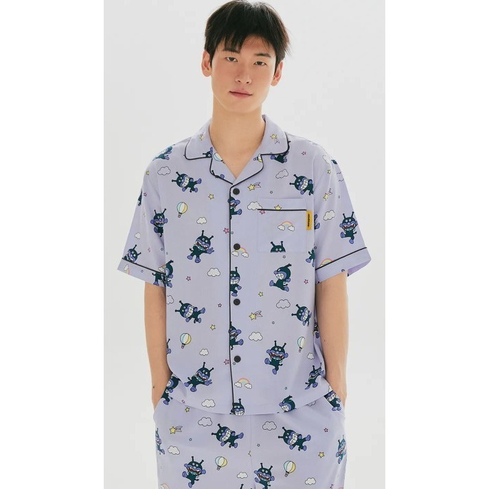 現貨 韓國 SPAO 麵包超人 細菌人 小病毒 睡衣 短褲 短袖 居家服 聯名款 整套 套裝-細節圖5