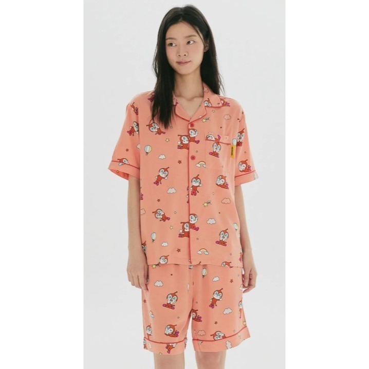 現貨 韓國 SPAO 麵包超人 細菌人 小病毒 睡衣 短褲 短袖 居家服 聯名款 整套 套裝-細節圖7