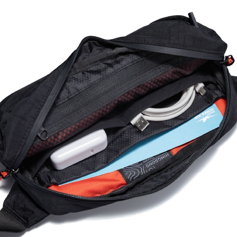 【KINGSONS】水洗紋理-防水貼身斜背胸包｜防潑水材質｜多隔層收納-細節圖3