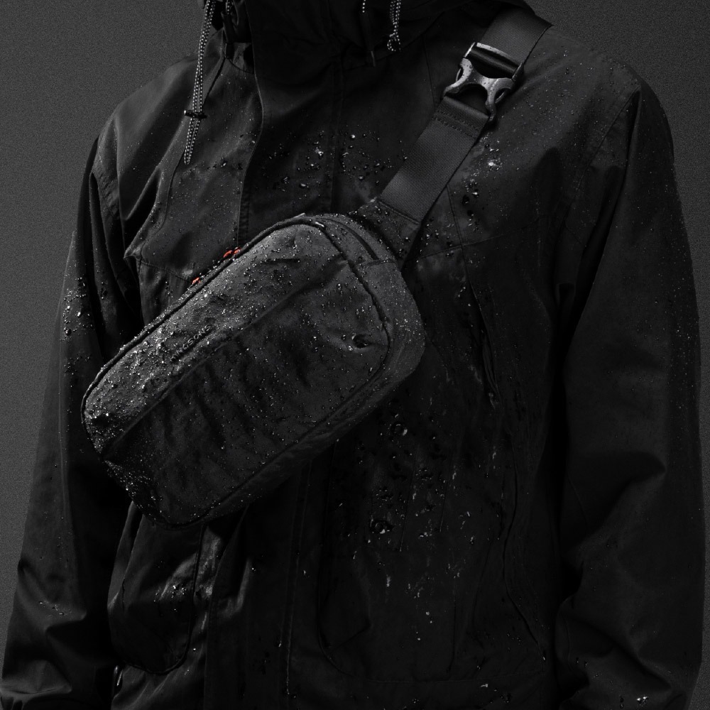 【KINGSONS】水洗紋理-防水貼身斜背胸包｜防潑水材質｜多隔層收納-細節圖6