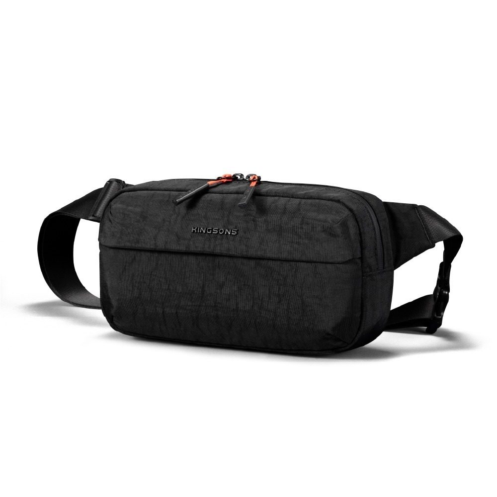 【KINGSONS】水洗紋理-防水貼身斜背胸包｜防潑水材質｜多隔層收納-規格圖9