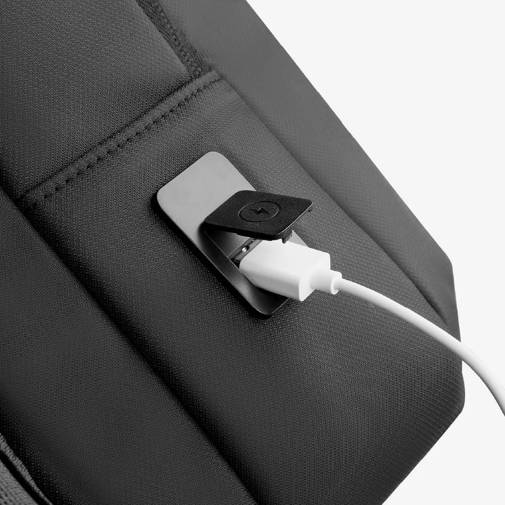 【KINGSONS】極簡立體商務雙層後背包｜USB充電孔｜容納15.6吋筆電-細節圖6