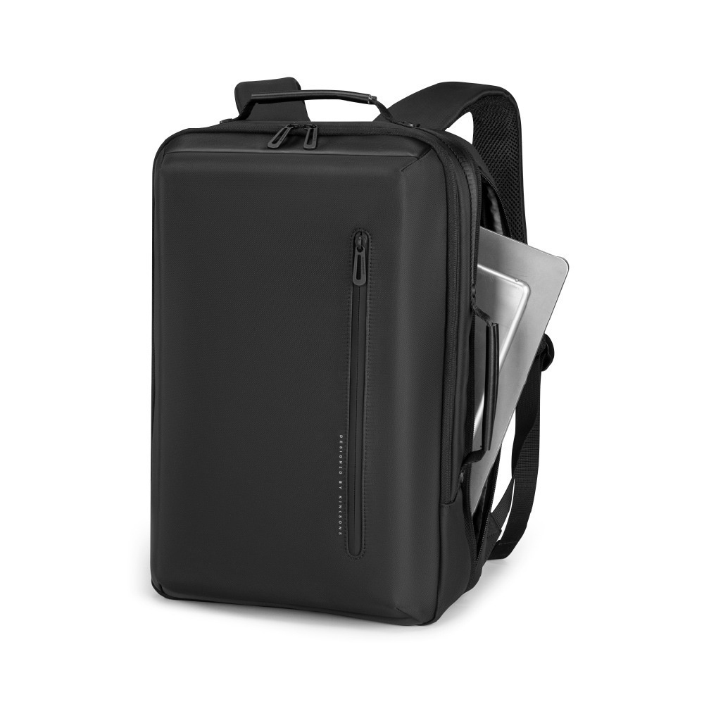 【KINGSONS】極簡立體商務雙層後背包｜USB充電孔｜容納15.6吋筆電-細節圖9