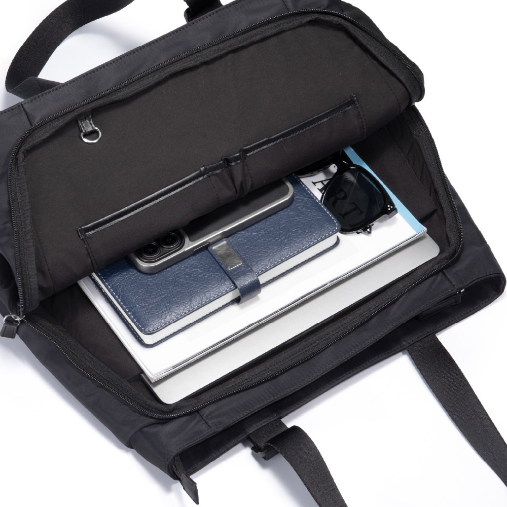 【KINGSONS】質感緞面-隨行雙層大容量托特包｜防潑水材質｜可容納15.6吋筆電-細節圖5