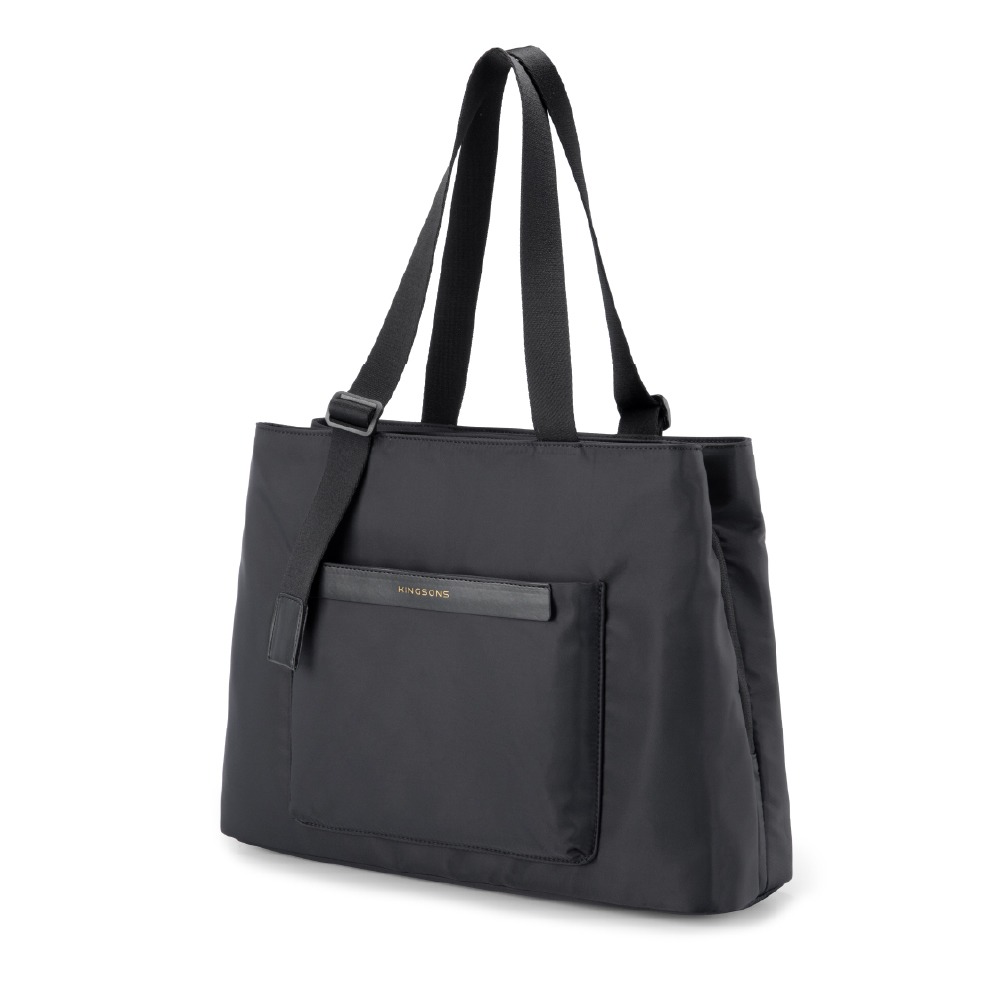 【KINGSONS】質感緞面-隨行雙層大容量托特包｜防潑水材質｜可容納15.6吋筆電-規格圖7