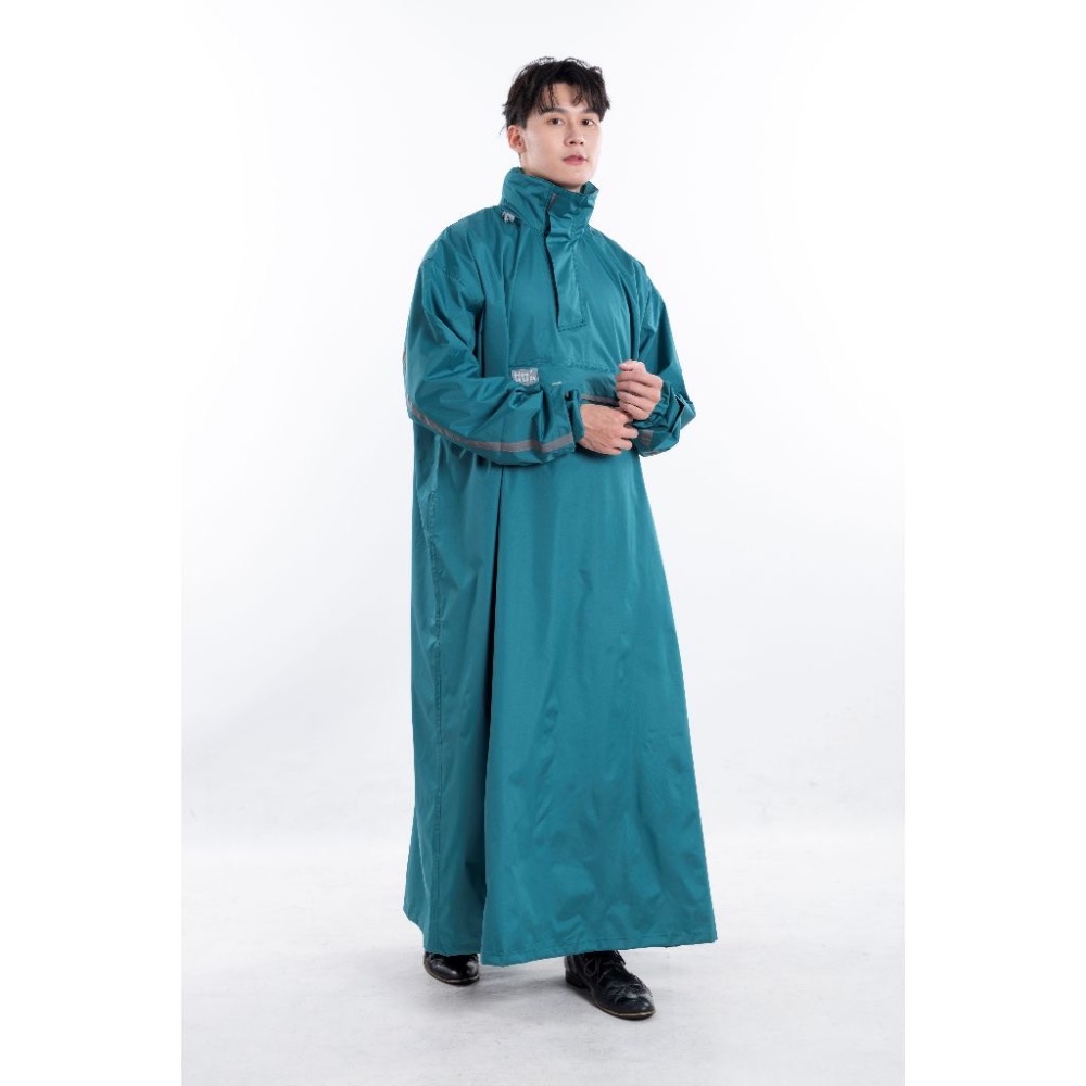 秒穿世袋雨衣 側開拉鏈速穿 可揹包包雨衣 口袋雨衣-規格圖11