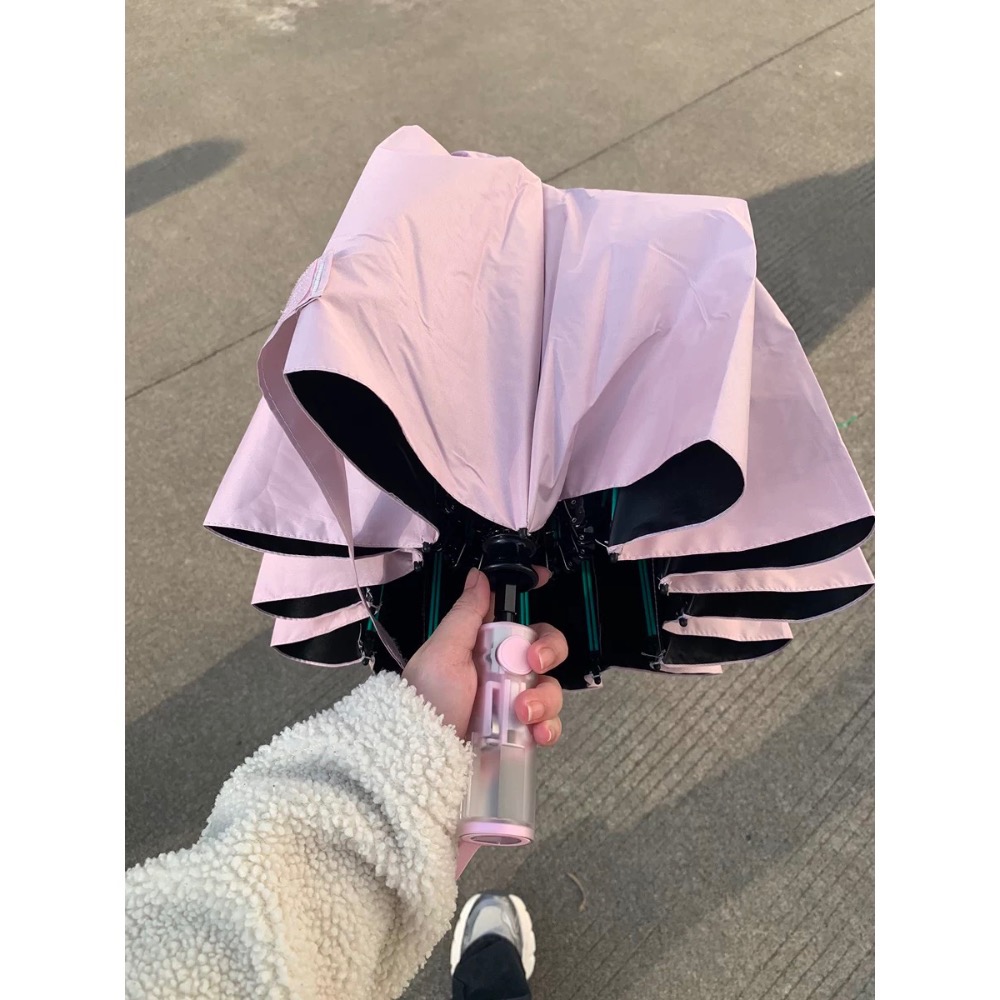 現貨✨大傘面素色節節收自動傘 安全自動傘-細節圖7