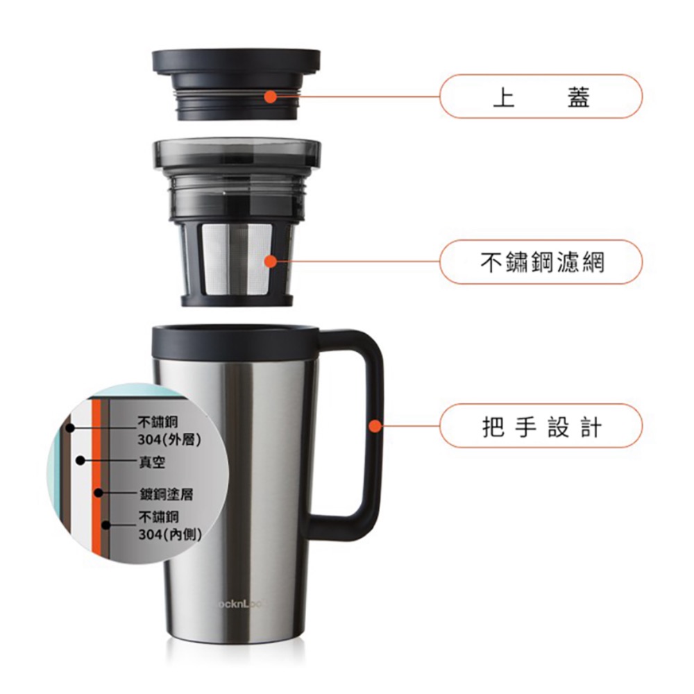樂扣樂扣✨手沖濾網咖啡杯 580ml 浪漫金色-細節圖2