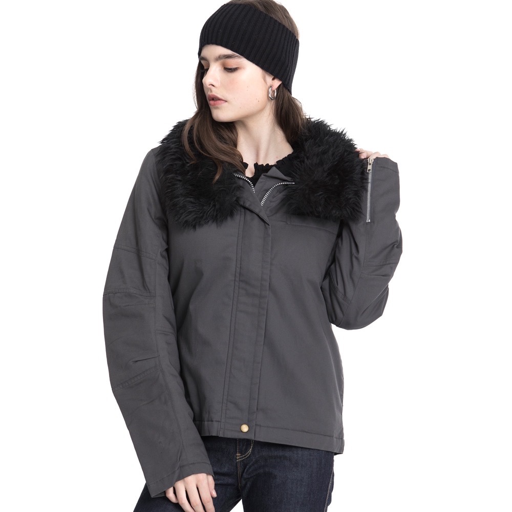 BLUE WAY ET BOiTE 箱子✨可拆毛領鋪棉外套(灰S碼)-細節圖2