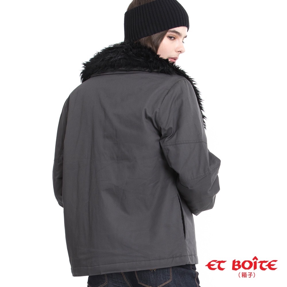 BLUE WAY ET BOiTE 箱子✨可拆毛領鋪棉外套(灰S碼)-細節圖3