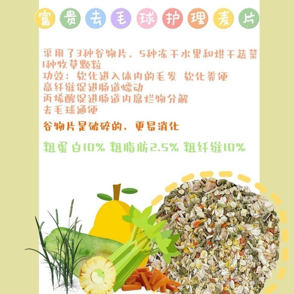 🐭椪柑的倉鼠🐭 一只小富貴 去毛球護理麥片-細節圖2