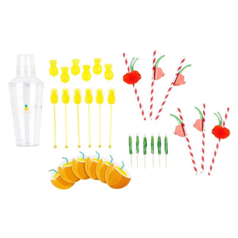 唯ㄧ現貨 💖 澳洲 SunnyLife ☀️ 絕版精品！繽紛 > 吸管、杯墊、裝飾、製冰器、攪伴棒、雪克杯、31件組！-細節圖4