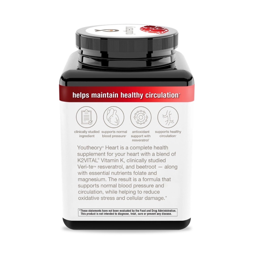 Youtheory年輕原理💌心臟/心血管!抗氧化專門版!葉酸/白藜蘆醇/維生素K2👩🏻高單位!專利配方!限量購💓完整守護!-細節圖3