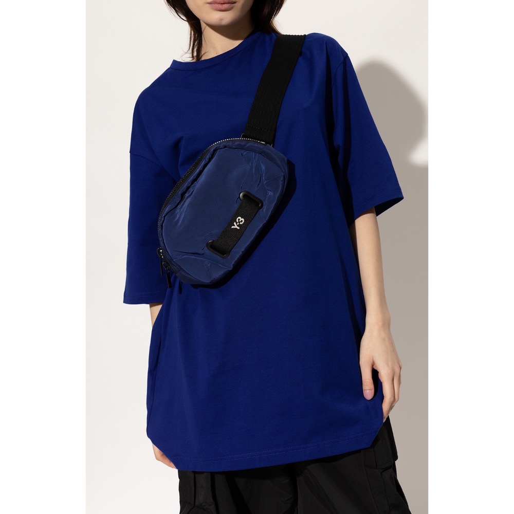 唯ㄧ現貨 💖 Y3 (Y-3) 💛 絕版精品！古典魅影、天空藍色！技術紋繡 > 腰包、發財包、側背包、斜背包、肩背包！-細節圖6