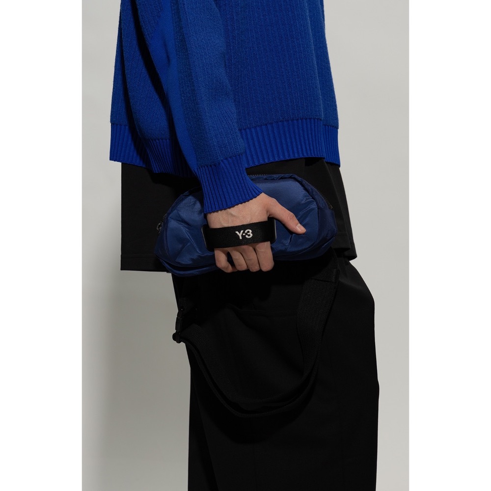 唯ㄧ現貨 💖 Y3 (Y-3) 💛 絕版精品！古典魅影、天空藍色！技術紋繡 > 腰包、發財包、側背包、斜背包、肩背包！-細節圖7