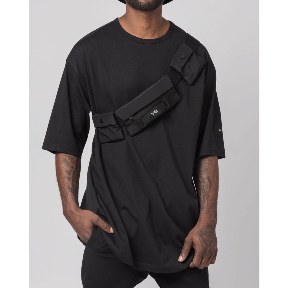 唯ㄧ現貨 💖 Y3 (Y-3) 💛 絕版精品！黑色！披繡版 > 腰包、發財包、側背包、斜背包、肩背包！-細節圖8