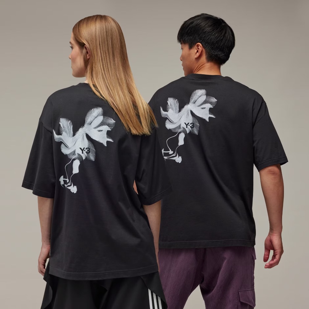 唯ㄧ現貨 💖 Y3 (Y-3) 💛 絕版精品！黑色！Boxy！花卉 > 刺繡、短袖、T恤、T-Shirt！-細節圖2