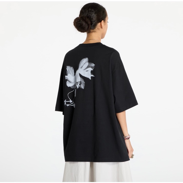 唯ㄧ現貨 💖 Y3 (Y-3) 💛 絕版精品！黑色！Boxy！花語 > 刺繡、短袖、T恤、T-Shirt！-細節圖7