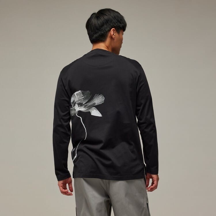 唯ㄧ現貨 💖 Y3 (Y-3) 💛 絕版精品！黑色！花語 > 刺繡、長袖、衛衣、T恤、T-Shirt！-細節圖5