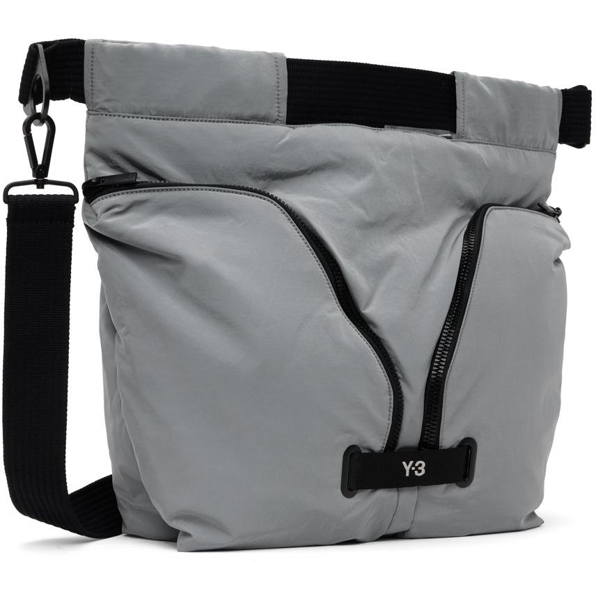 唯ㄧ現貨 💖 Y3 (Y-3) 💛 絕版精品！灰色！落雁紋繡 > 托特包、側背包、斜背包、肩背包！-細節圖9