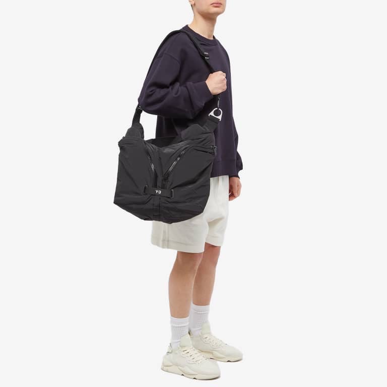 唯ㄧ現貨 💖 Y3 (Y-3) 💛 絕版精品！黑色！落雁紋繡 > 托特包、側背包、斜背包、肩背包！-細節圖4