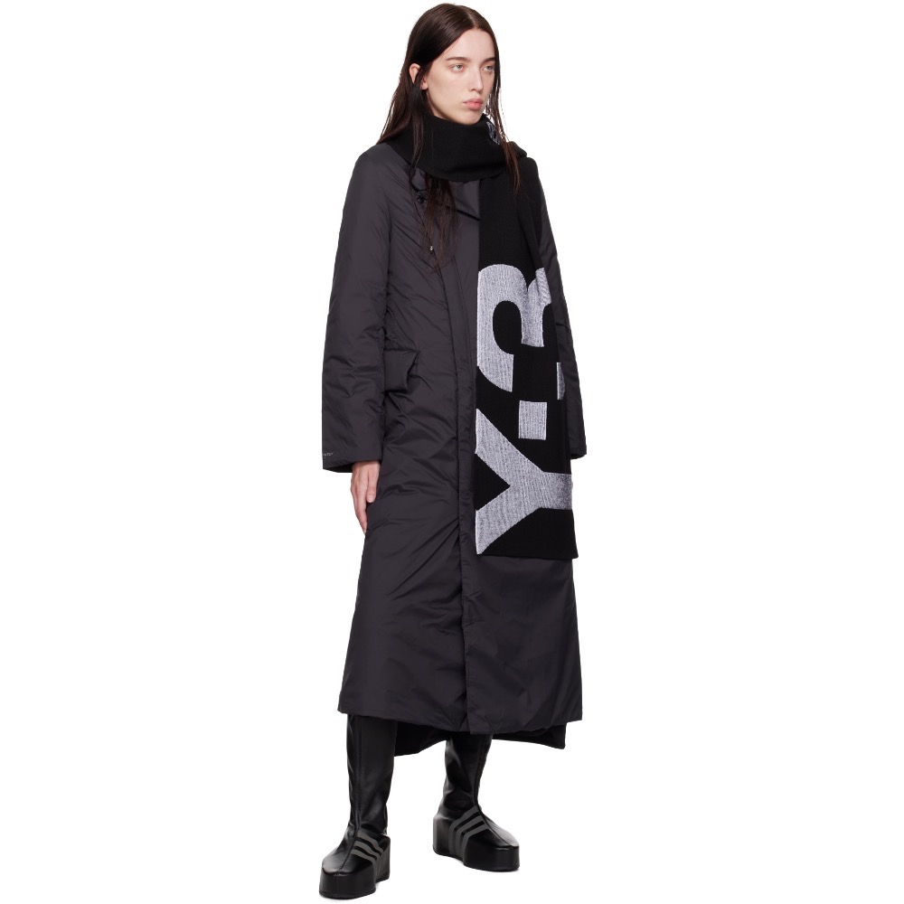 唯ㄧ現貨 💖 Y3 (Y-3) 💛 絕版精品！黑色！手洗、冷洗羊毛！羅馬尼亞製！優雅紋繡 > 圍巾、披肩！-細節圖4