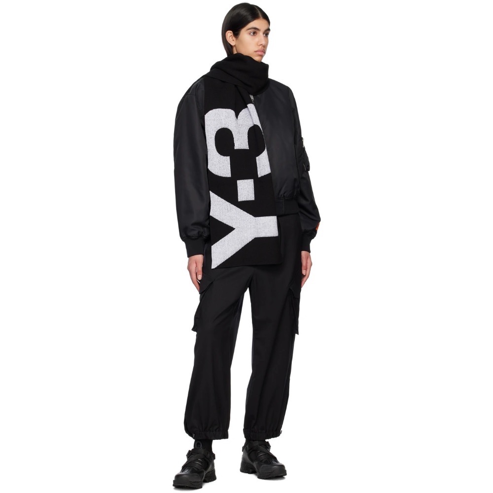 唯ㄧ現貨 💖 Y3 (Y-3) 💛 絕版精品！黑色！手洗、冷洗羊毛！羅馬尼亞製！優雅紋繡 > 圍巾、披肩！-細節圖6