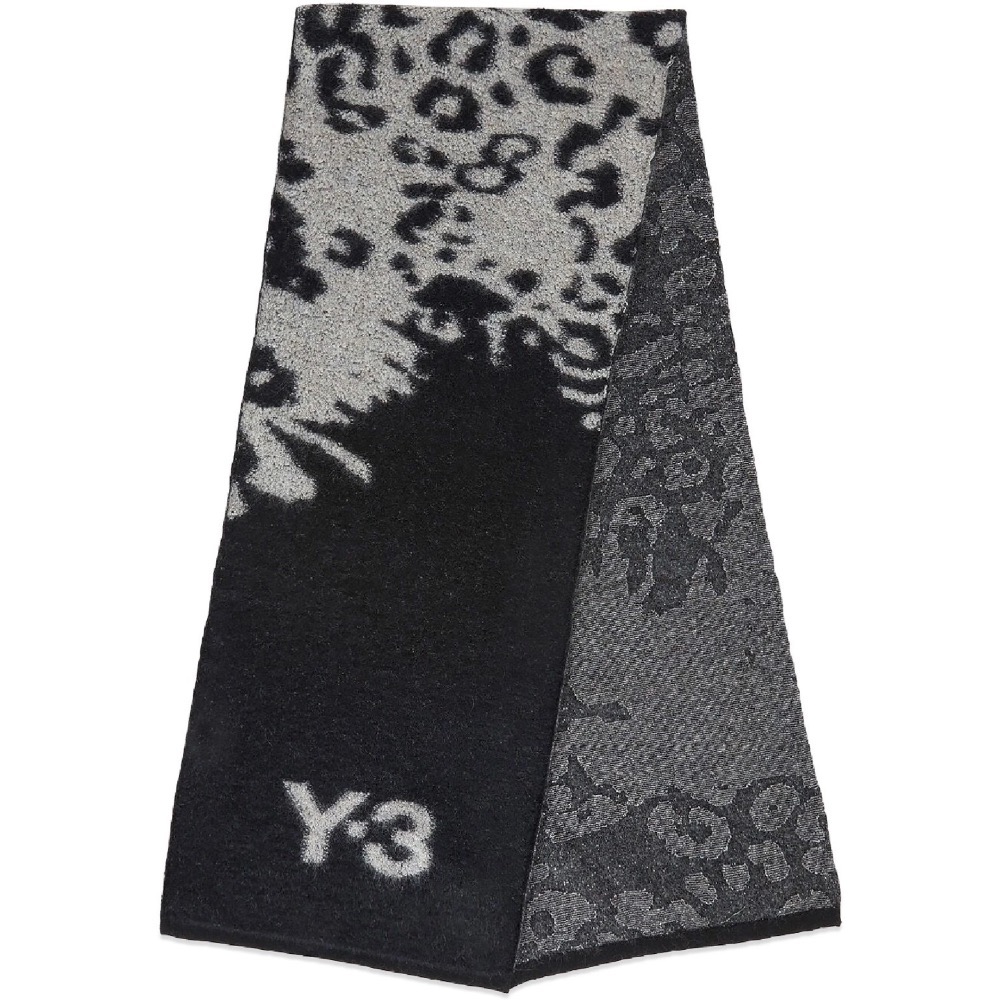 唯ㄧ現貨 💖 Y3 (Y-3) 💛 絕版精品！黑色！手洗、冷洗羊毛！羅馬尼亞製！絢麗花豹 🖤 圍巾、披肩！-細節圖7
