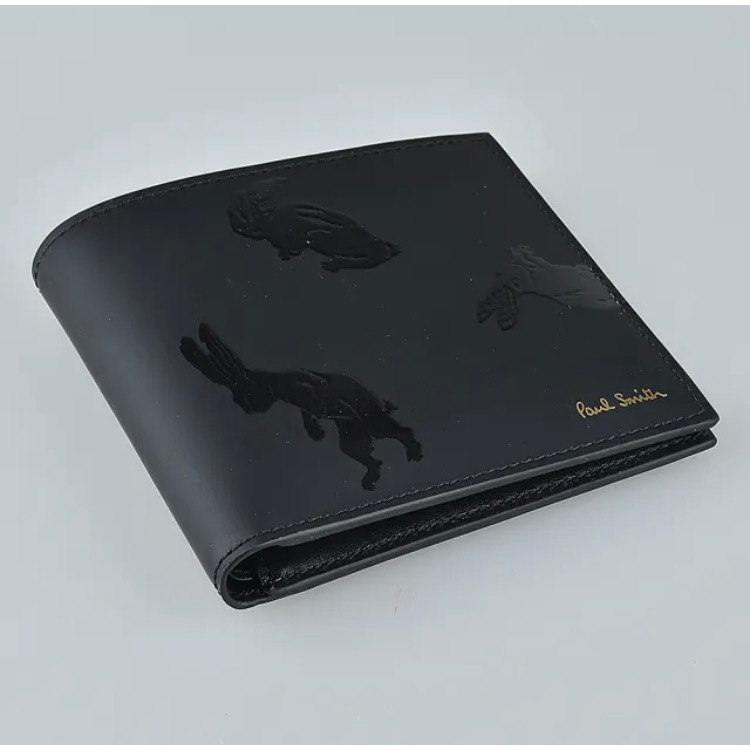 唯ㄧ現貨 💖 Paul Smith 💌 絕版精品！黑色！御守！金兔 > 皮夾、短夾、卡夾、錢包！-細節圖6