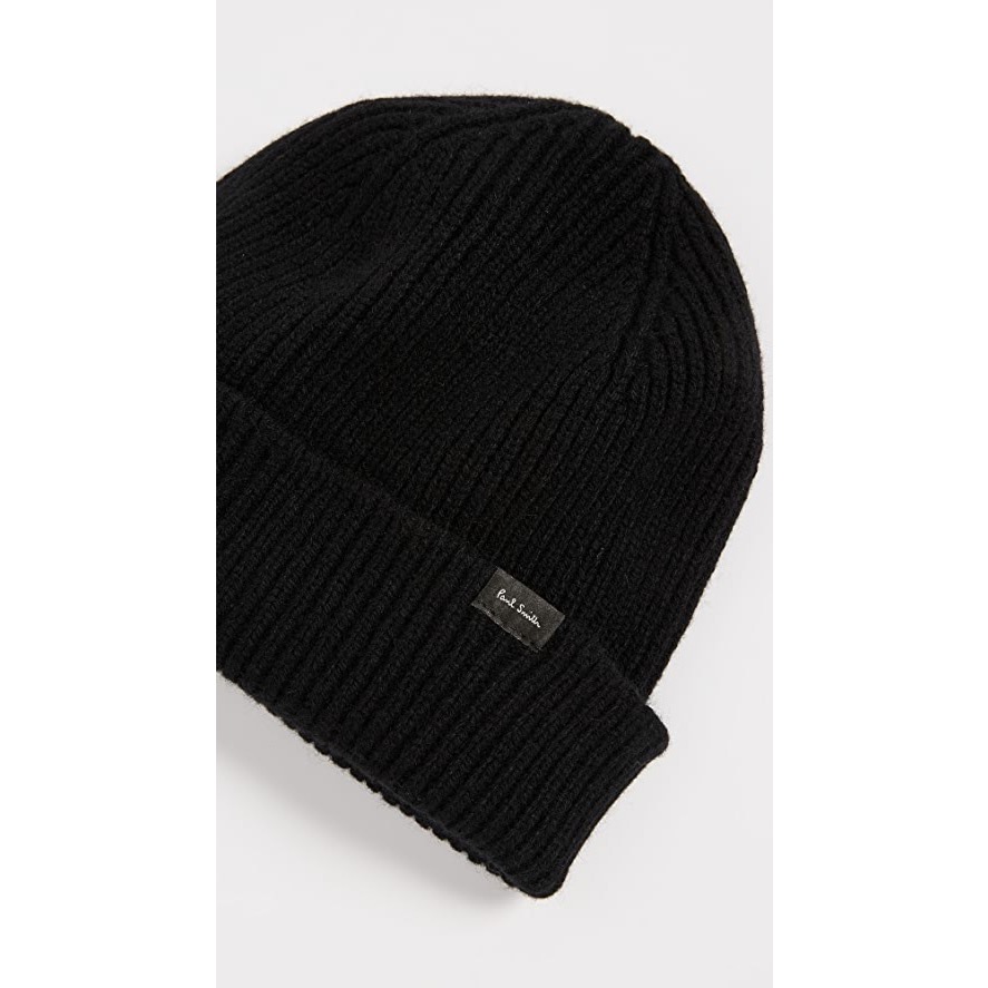 唯ㄧ現貨 💖 Paul Smith 💌 絕版精品！黑色！手洗、冷洗羊毛！喀什米爾 > 羊毛帽、毛線帽、針織帽！-細節圖3