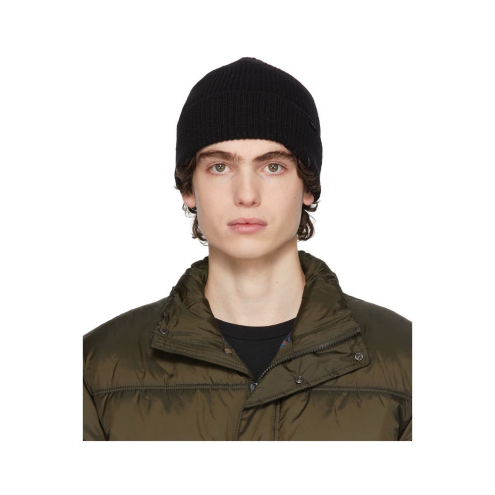 唯ㄧ現貨 💖 Paul Smith 💌 絕版精品！黑色！手洗、冷洗羊毛！Cashmere > 羊毛帽、毛線帽、針織帽！-細節圖5