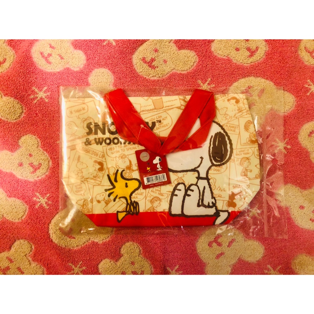 唯ㄧ現貨 💖 美國 Snoopy ☀️ 絕版精品！史努比 > 便當袋、手提袋、小提袋、野餐盒、午餐盒！-細節圖2