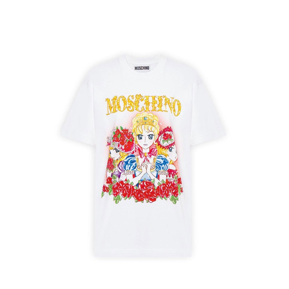 唯ㄧ現貨 💖 MOSCHINO 🐻 傳奇精品！白色！本宮！凡爾賽玫瑰！瑪麗皇后 > 刺繡、短袖、T恤、T-Shirt！-細節圖2