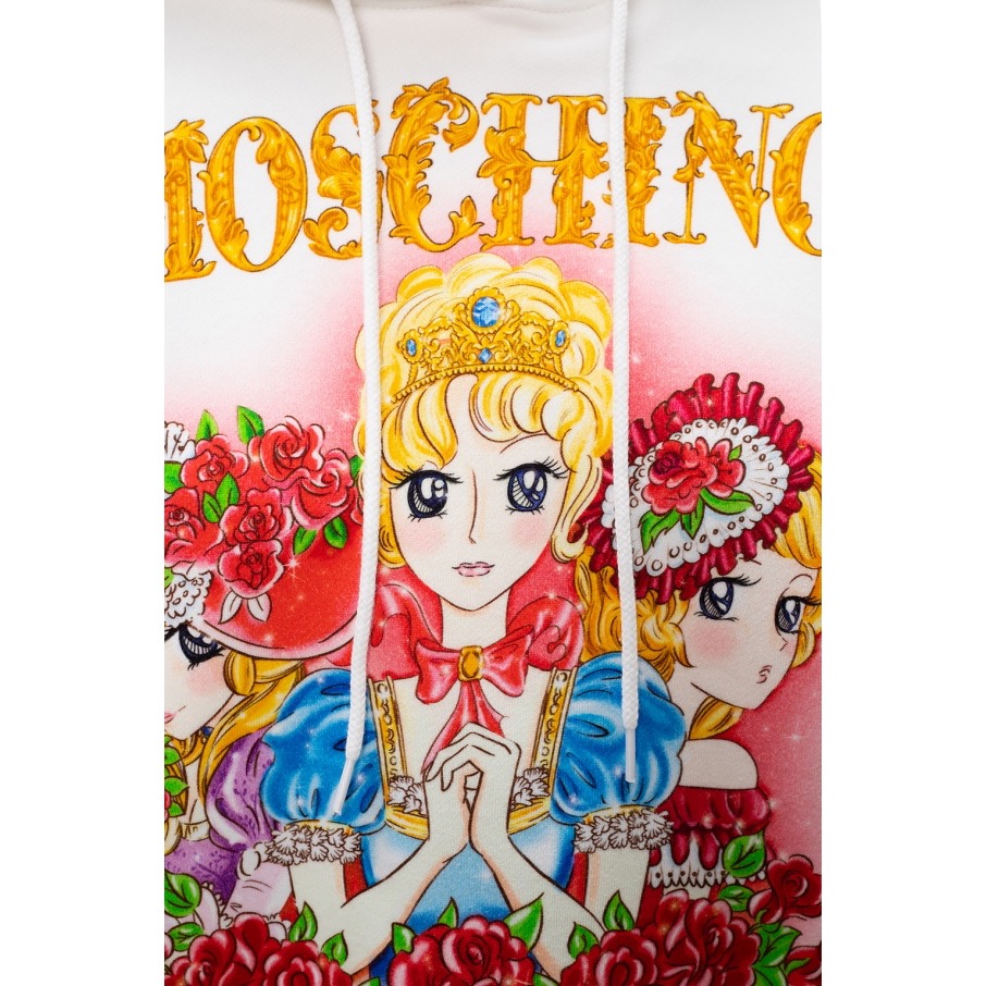 唯ㄧ現貨 💖 MOSCHINO 🐻 傳奇精品！白色！本宮！凡爾賽玫瑰！瑪麗皇后 > 刺繡、連帽、長袖、衛衣、帽T！-細節圖4