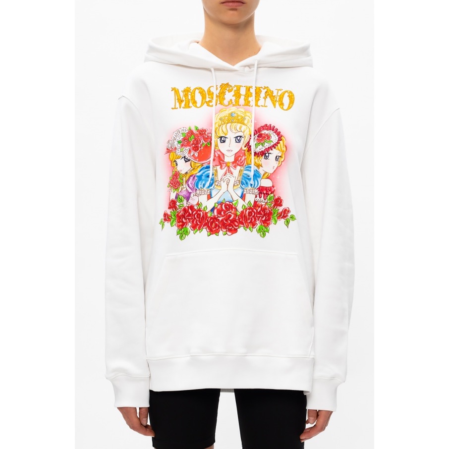 唯ㄧ現貨 💖 MOSCHINO 🐻 傳奇精品！白色！本宮！凡爾賽玫瑰！瑪麗皇后 > 刺繡、連帽、長袖、衛衣、帽T！-細節圖10