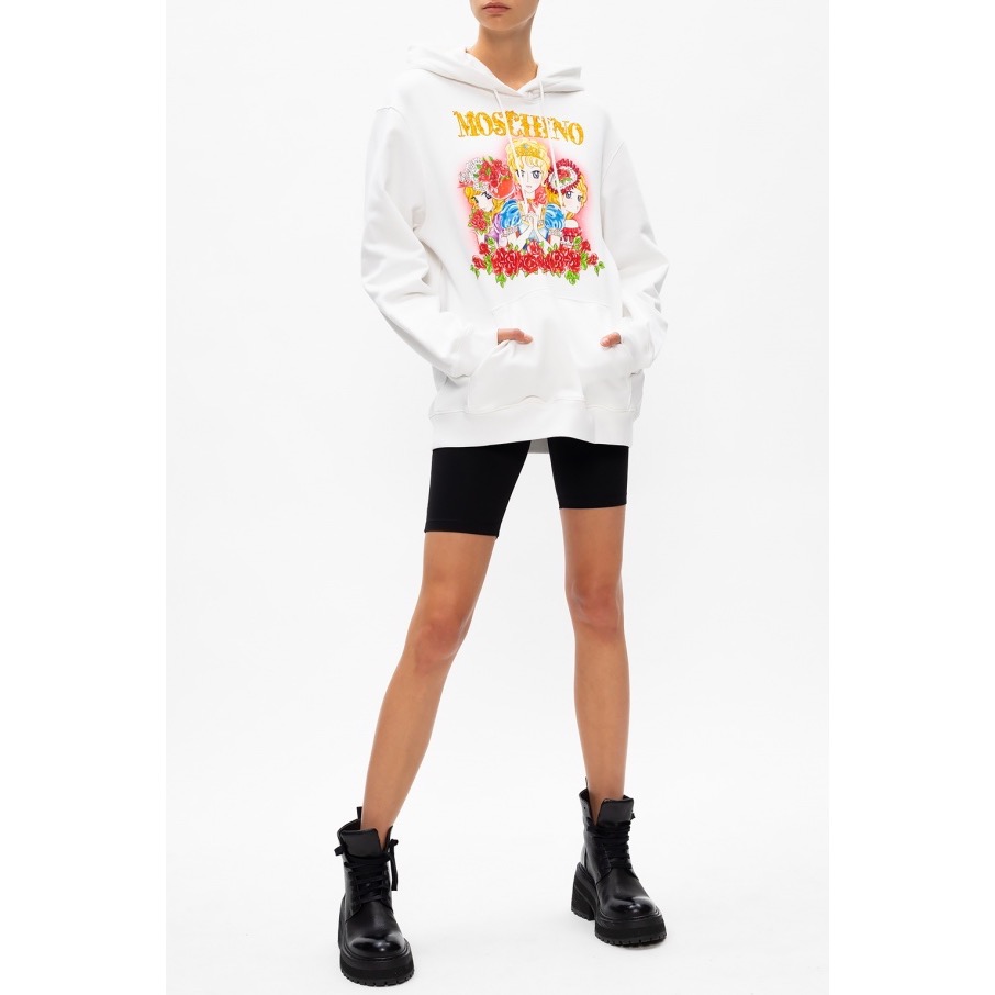 唯ㄧ現貨 💖 MOSCHINO 🐻 傳奇精品！白色！本宮！凡爾賽玫瑰！瑪麗皇后 > 刺繡、連帽、長袖、衛衣、帽T！-細節圖10