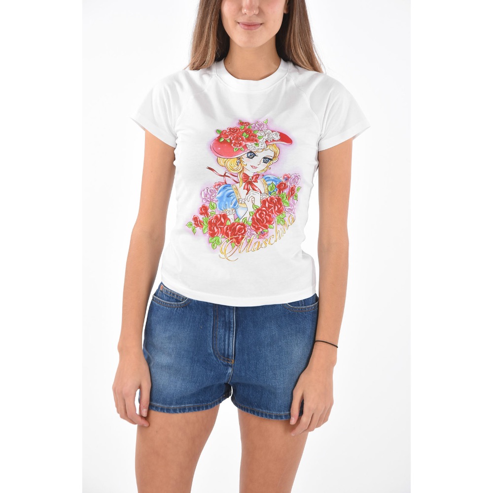 唯ㄧ現貨 💖 MOSCHINO 🐻 傳奇精品！白色！本宮！凡爾賽玫瑰！瑪麗皇后 > 刺繡、短袖、T恤、T-Shirt！-細節圖3
