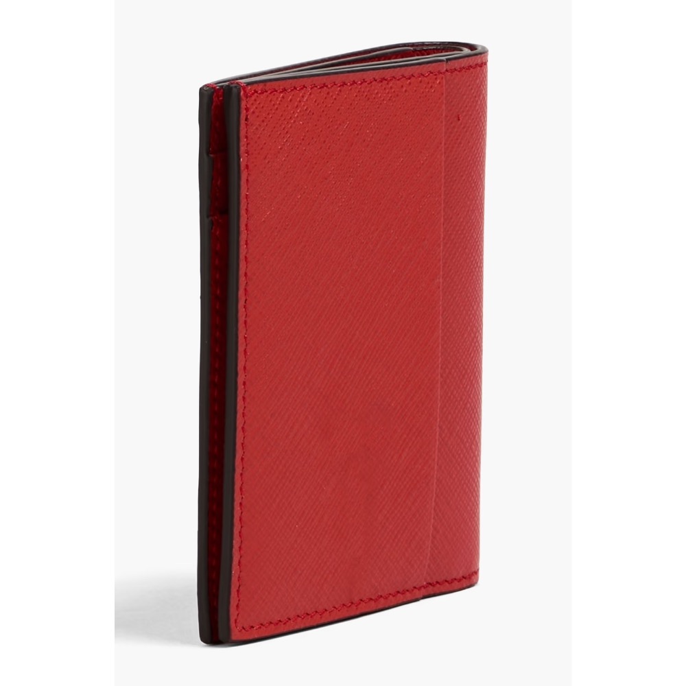 唯ㄧ現貨 💖 MONTBLANC (萬寶龍) 👩🏻 絕版精品！珊瑚、胭脂、璽紅色！匠心 > 皮夾、短夾、卡夾、名片夾！-細節圖9