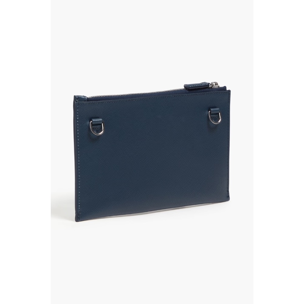 唯ㄧ現貨 💖 MONTBLANC (萬寶龍) 👩🏻 絕版精品！古典、墨水藍色！良伴 > 手拿包、收納包、發財包、側背包！-細節圖2