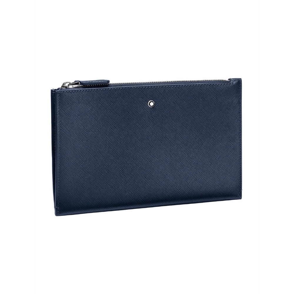 唯ㄧ現貨 💖 MONTBLANC (萬寶龍) 👩🏻 絕版精品！古典、墨水藍色！良伴 > 手拿包、收納包、發財包、側背包！-細節圖4